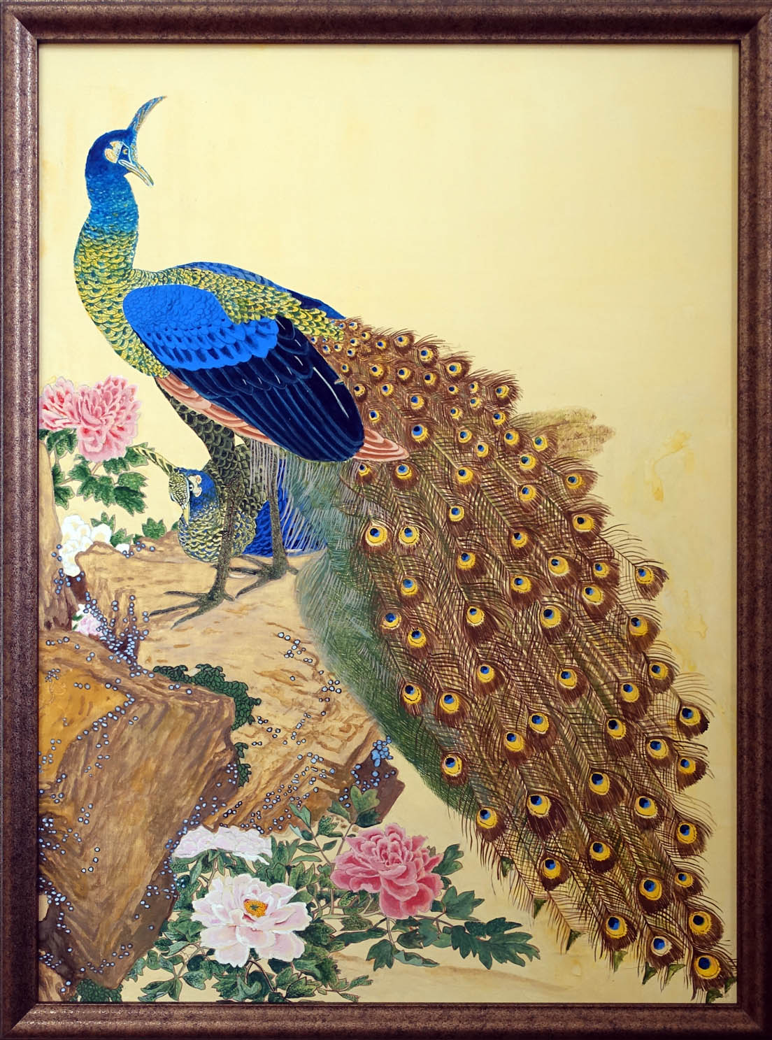 円山応挙筆　牡丹孔雀図摸写