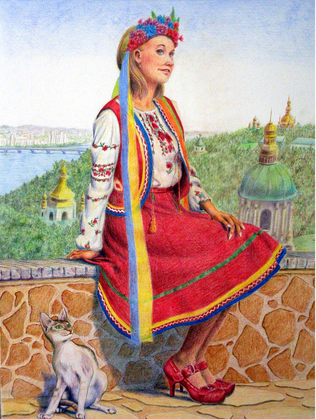 色鉛筆画　ウクライニャン